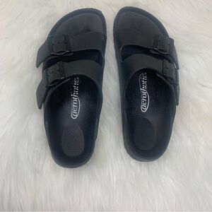 Aerothotic Black Double Strap Comfort Slide Sandals 7.5 M EU 38